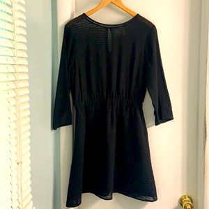ASOS Sheer Long Sleeve Black Knee-Length Dress Size 6